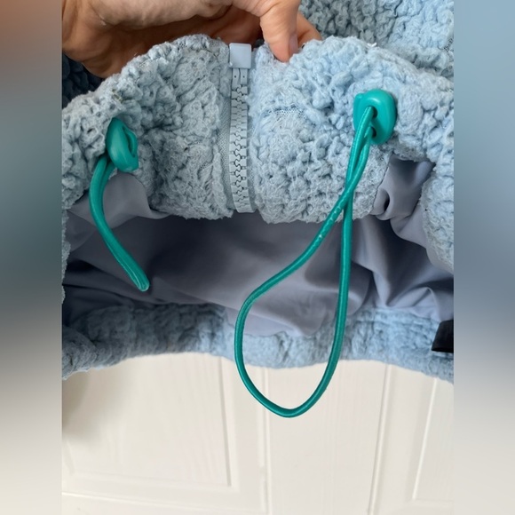 UO Willow Fuzzy Blue Drawstring Teddy Jacket - Picture 12 of 16